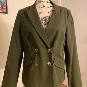 Derek Lam 10 Crosby double-breasted olive green blazer.  Size 10.